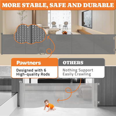 Puertas retráctiles para bebés y perros 120" anchas