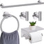 Set 5 Pzas Herrajes Baño Níquel Soporte Toallas 23.6"