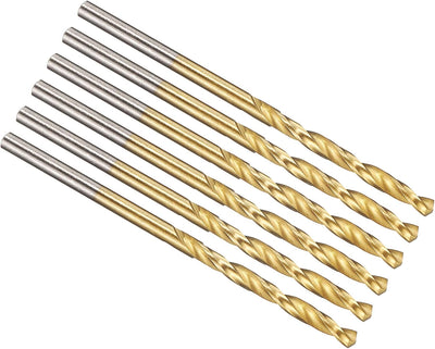 6 Brocas M2 Acero Velocidad Alta TiN 2.6mm Metal Duro