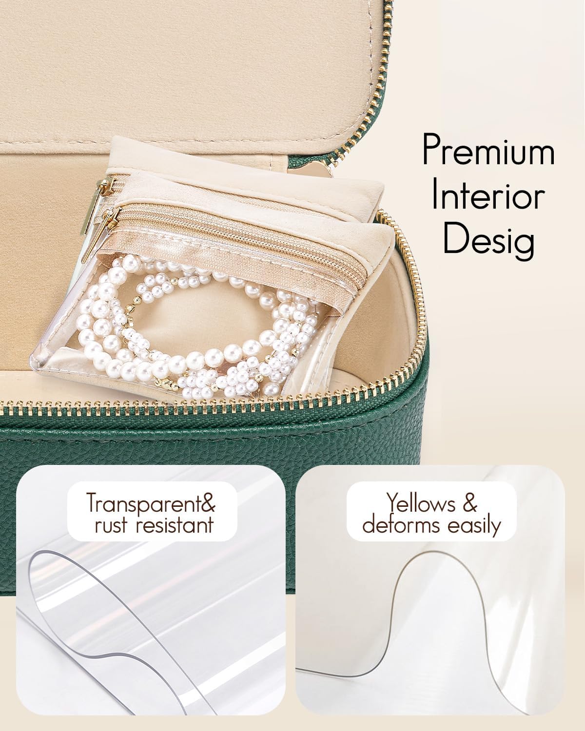 Caja joyería 8 bolsas terciopelo organiz. viaje