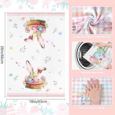 Set 4 toallas cocina coloridas diseño Hello Spring 18x26pulg