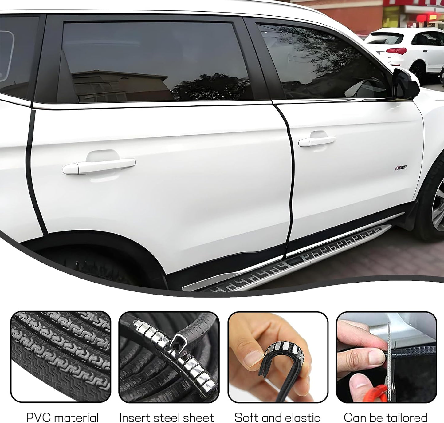 Protectores borde puerta auto 33pies anticolisión