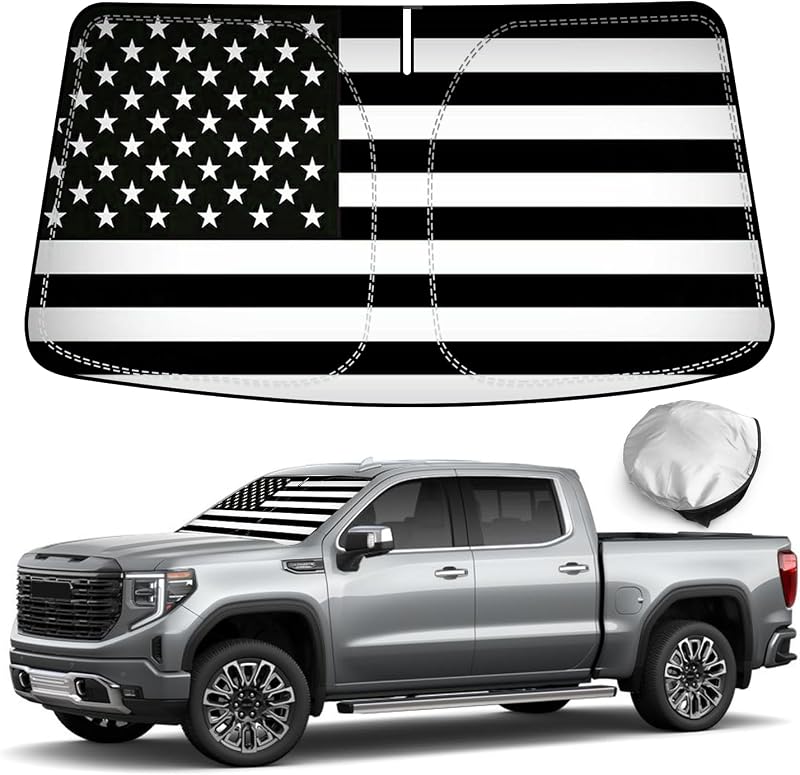 Parasol plegable para GMC Sierra 2019-24 con bandera americana