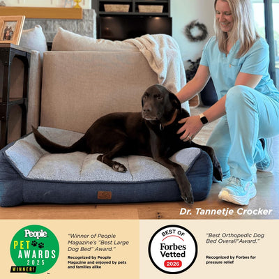 Cama ortopédica XL para perros grandes con funda sherpa