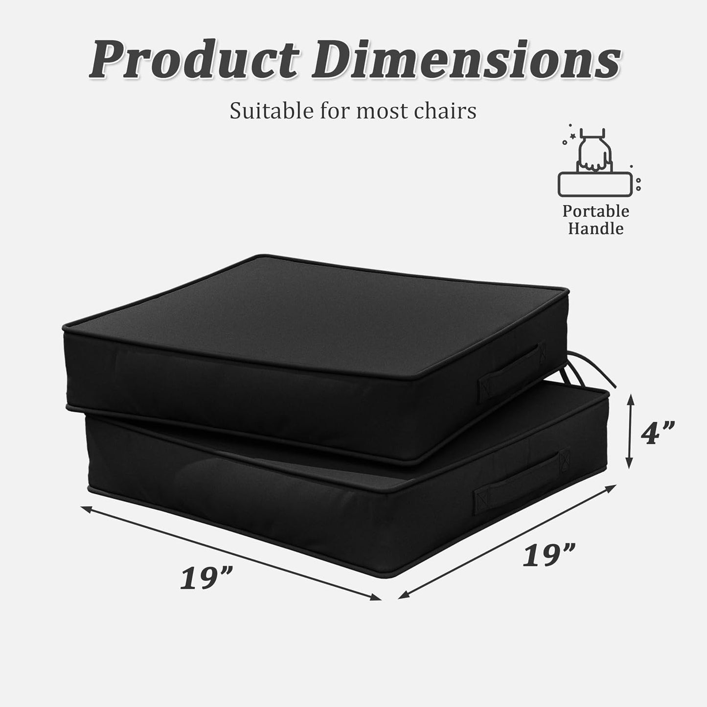 Cojines silla exterior 19x19" impermeables con asa