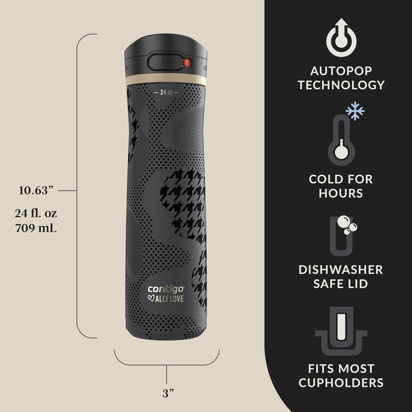 Botella agua acero inox a prueba derrames 770ml