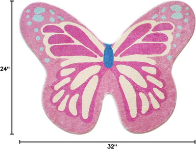Alfombra dormitorio niña antideslizante 24x32pulg rosa