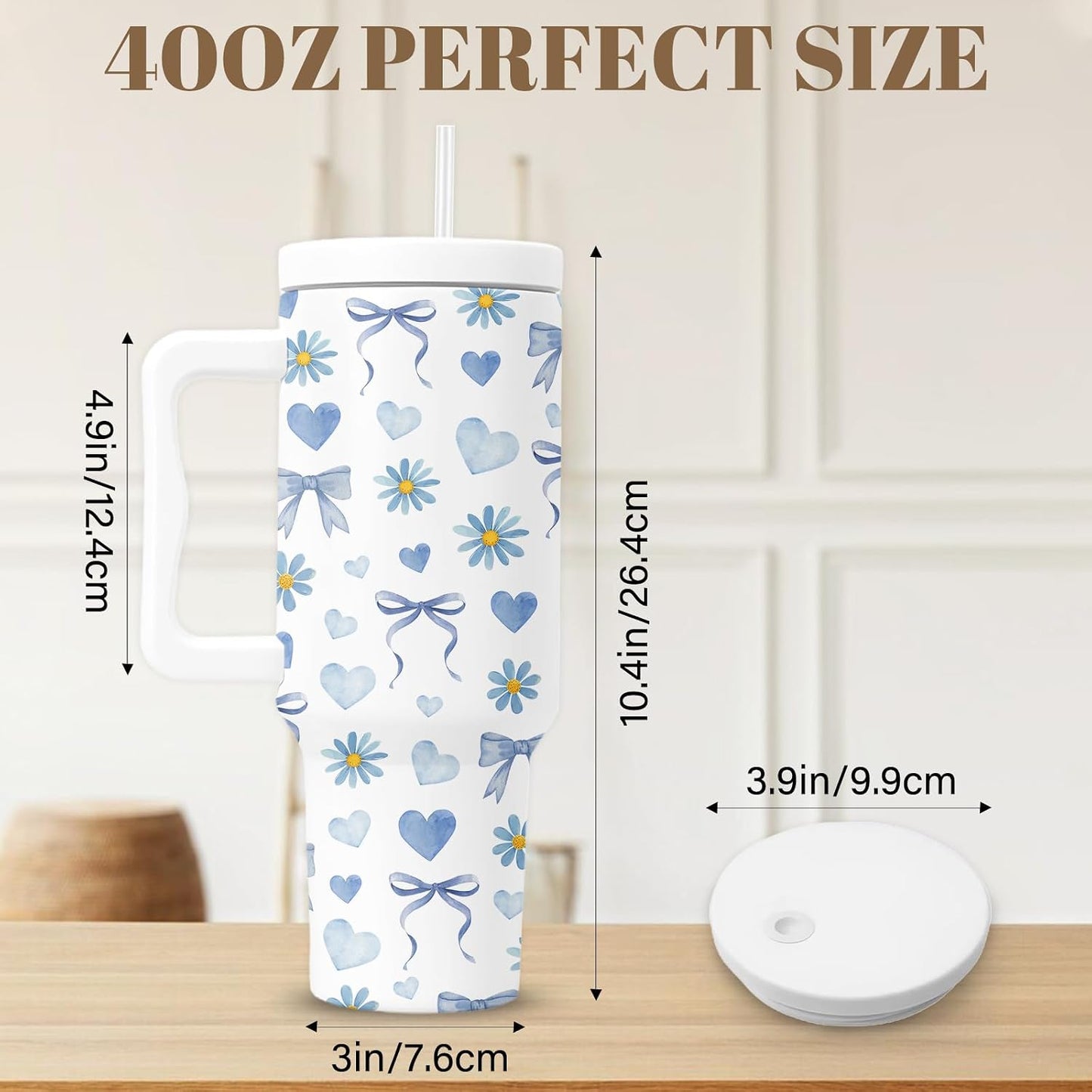 Vaso aislado azul con lazo regalo Navidad mujer