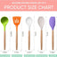 Set 5 Pzas Utensilios Silicona Mango Madera Antiadherente Colorido