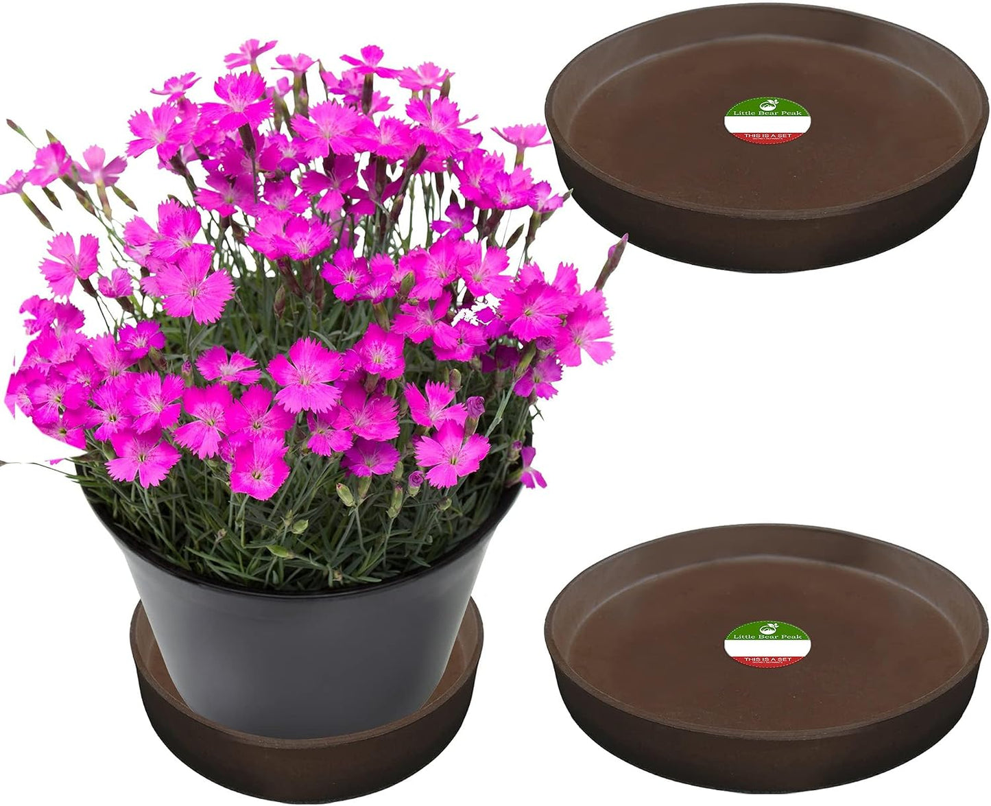 Plato redondo para plantas 60% reciclado 40% piedra