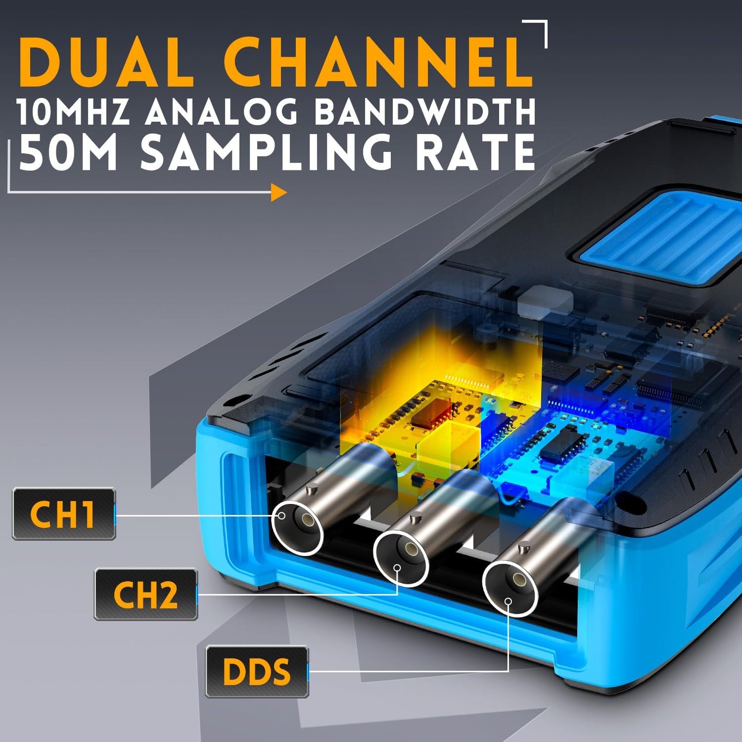 Osciloscopio portátil 3en1 10MHz 50MSa/s 2 canales