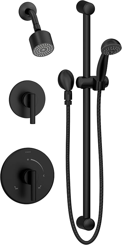 Moldura ducha 2 manijas pulverizador negro mate