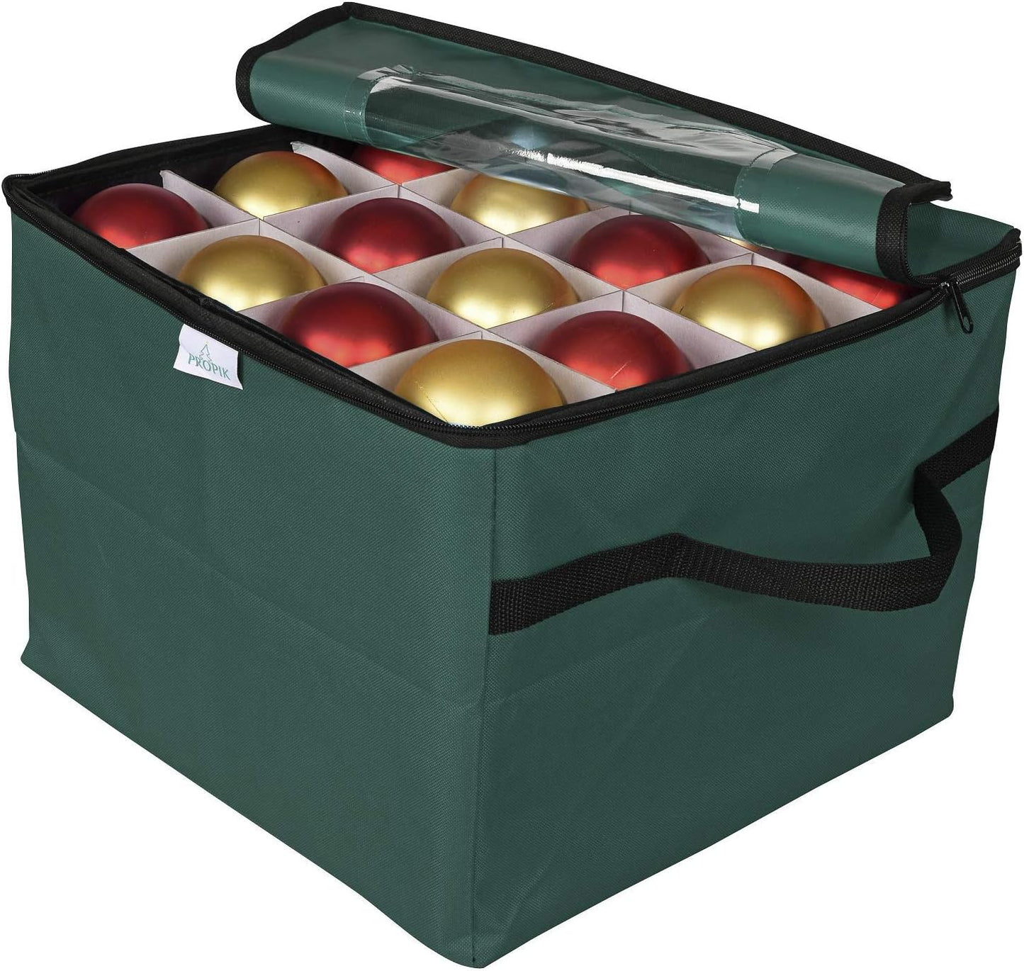 Caja almacenamiento esferas navideñas 3 bandejas 48 unidades