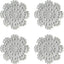 4 Manteles Algodón Redondos Encaje Ganchillo Blanco 5pulg
