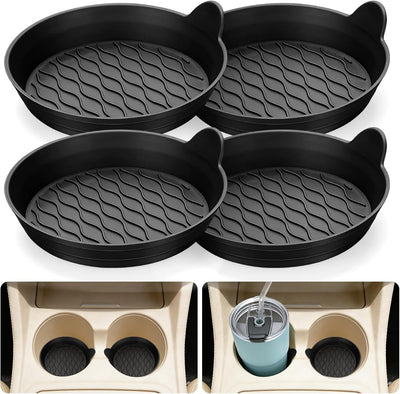 4 Pzas Posavasos Silicona Negra Auto Camión Antiderrap