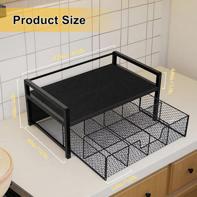 Organizador té madera 6 compartimentos caja cocina