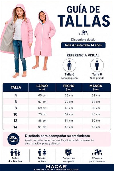 Parka natación impermeable forro polar piscina aire libre