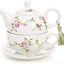 Set té porcelana borla diseño floral para mujer