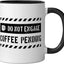 Taza de café humorística con mensaje militar en cerámica negra/blanca
