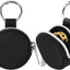 Estuche anillos portátil con llavero anti-pérdida negro
