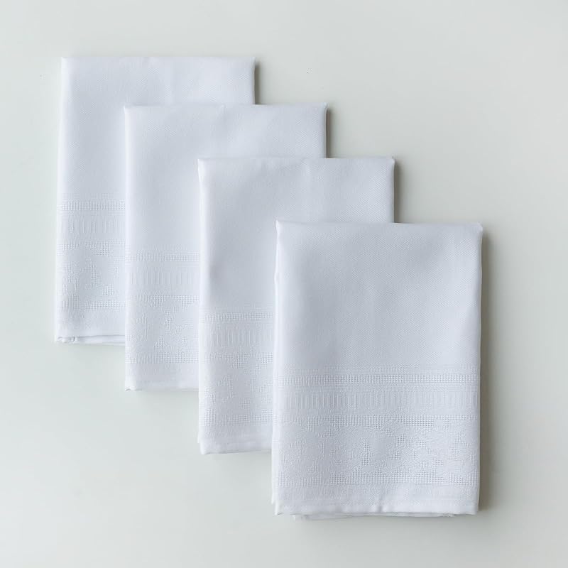 Mantel tela resistente juego 4 servilletas 18x18blanco