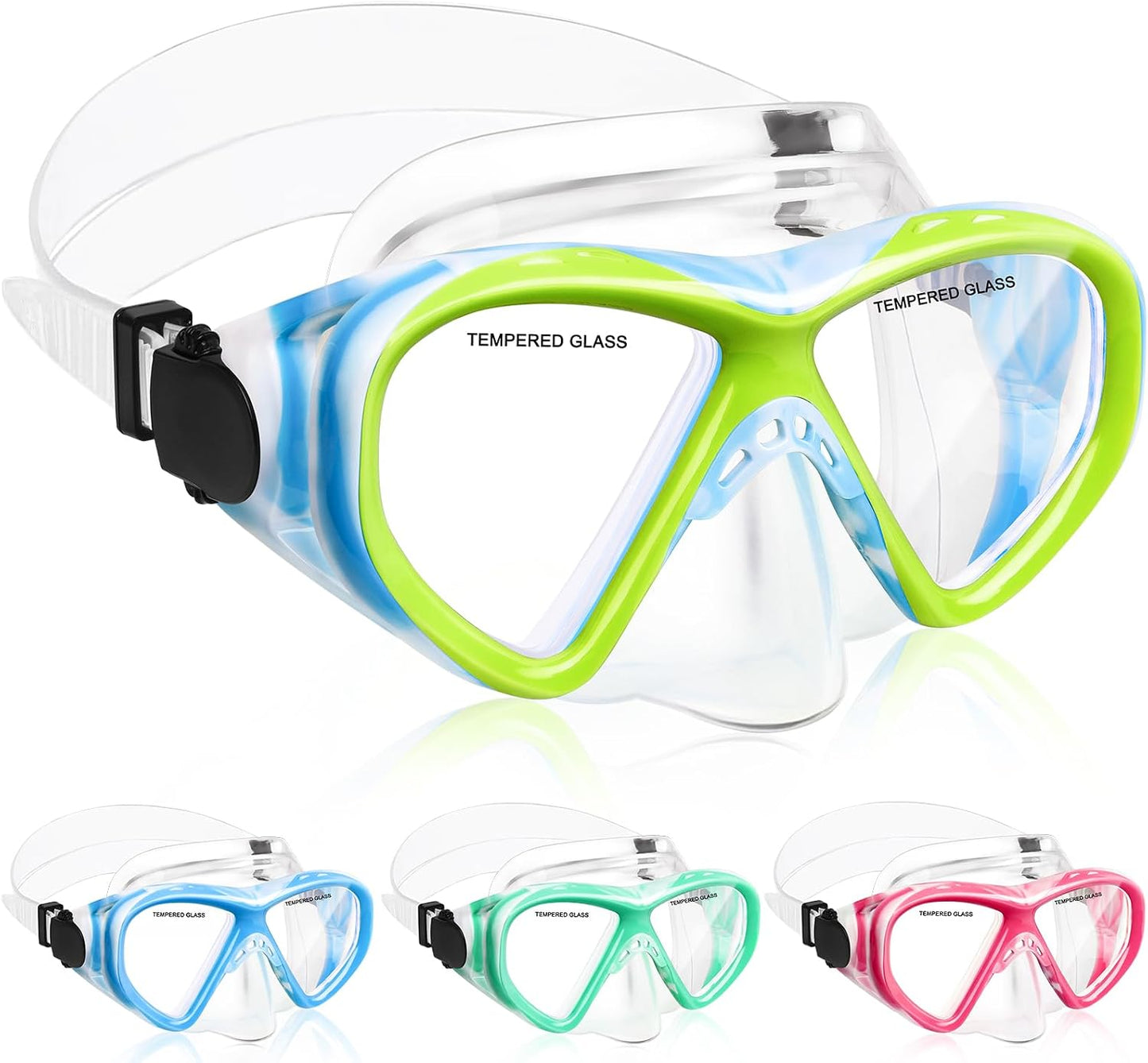 Gafas natación niños 5-15 años antivaho con cubierta nariz
