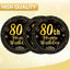 50 Platos Cumpleaños 7pulg Negro Dorado 80 Años