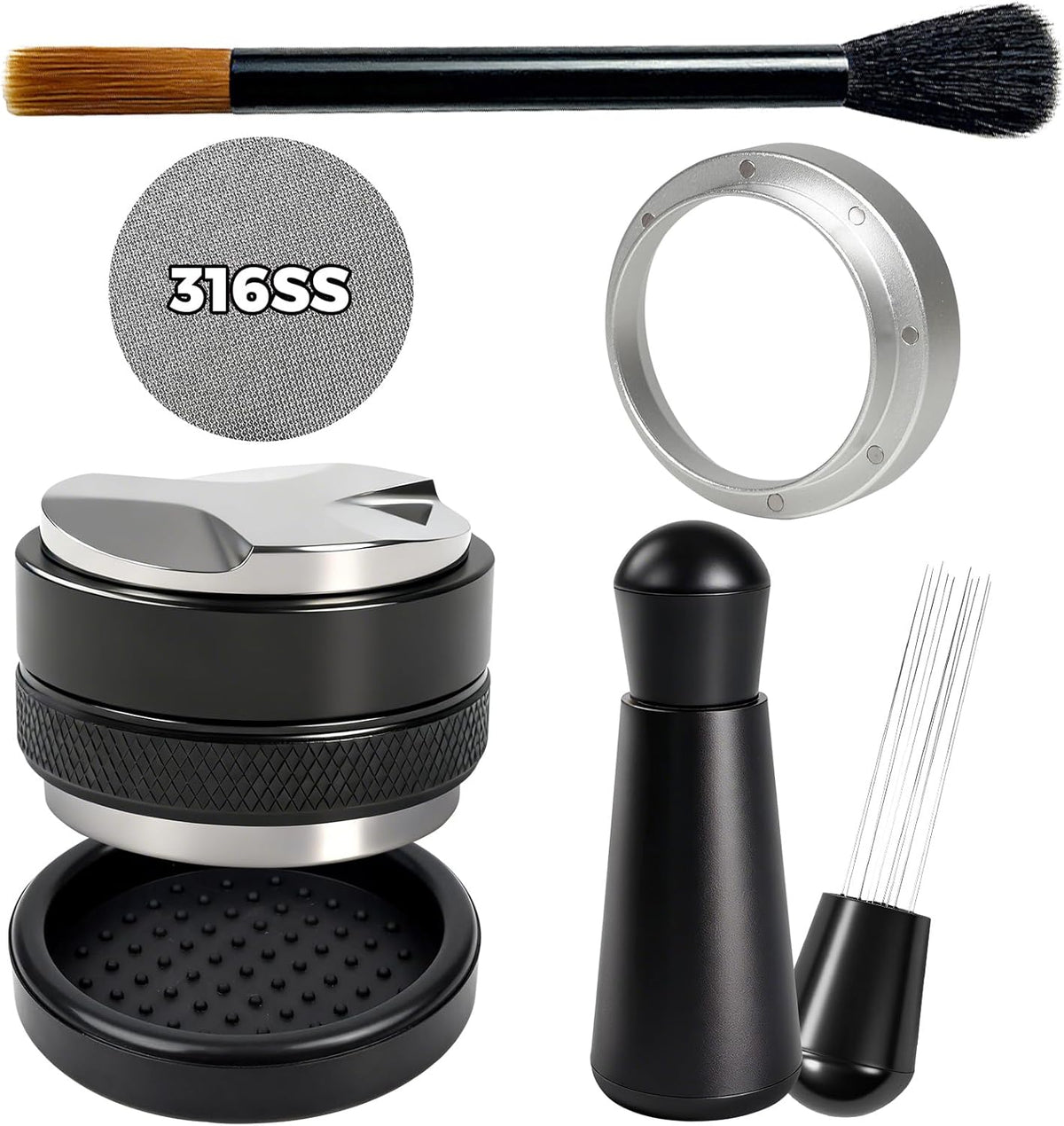 Kit accesorios para espresso 51mm con distribuidor y nivelador de tamper