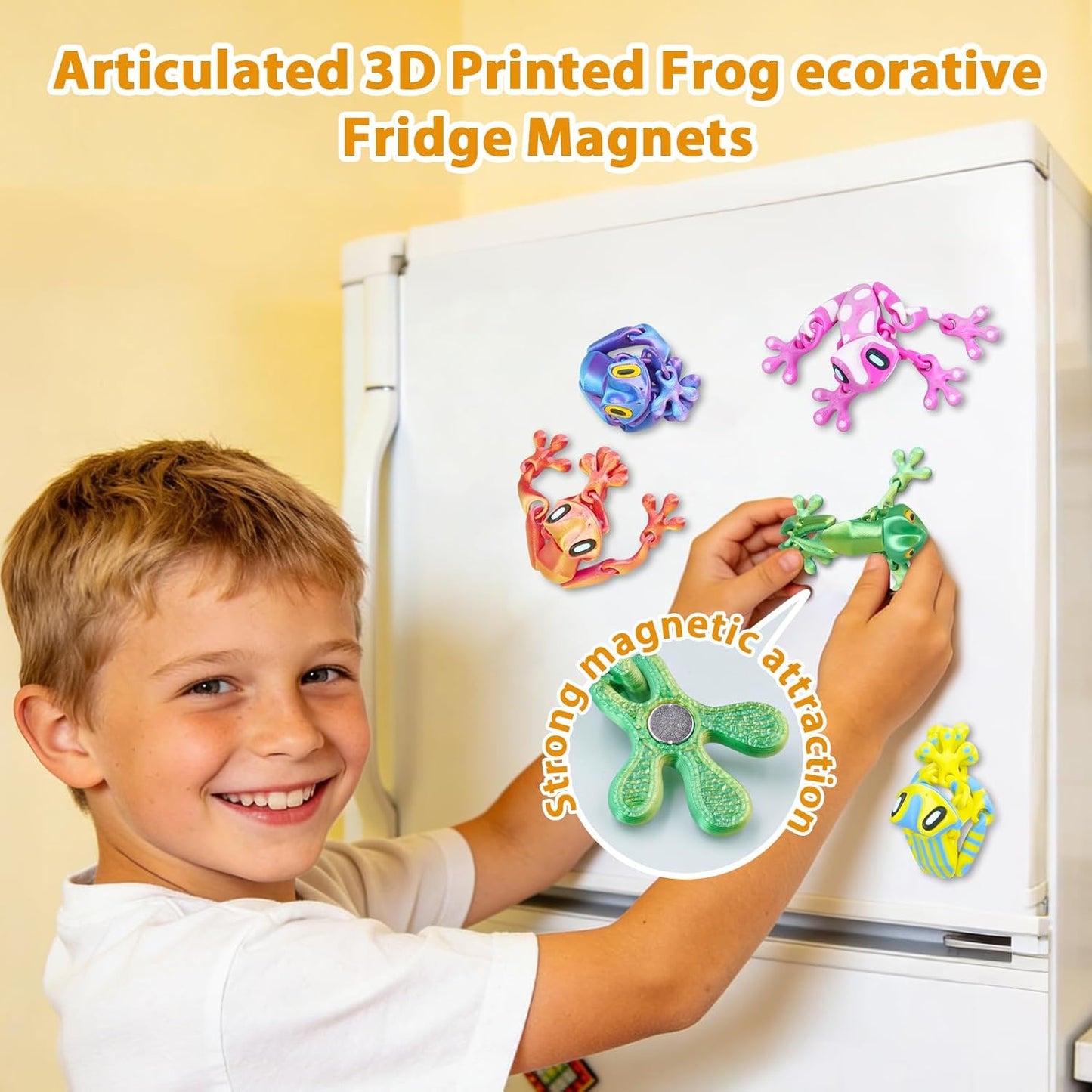 6 Ranas Magnéticas 3D Articuladas Decoración Nevera