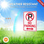 Letrero no estacionamiento aluminio 14x10pulg pack 2