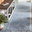 Alfombra exterior lavable 2.3x14ft gris y azul marino
