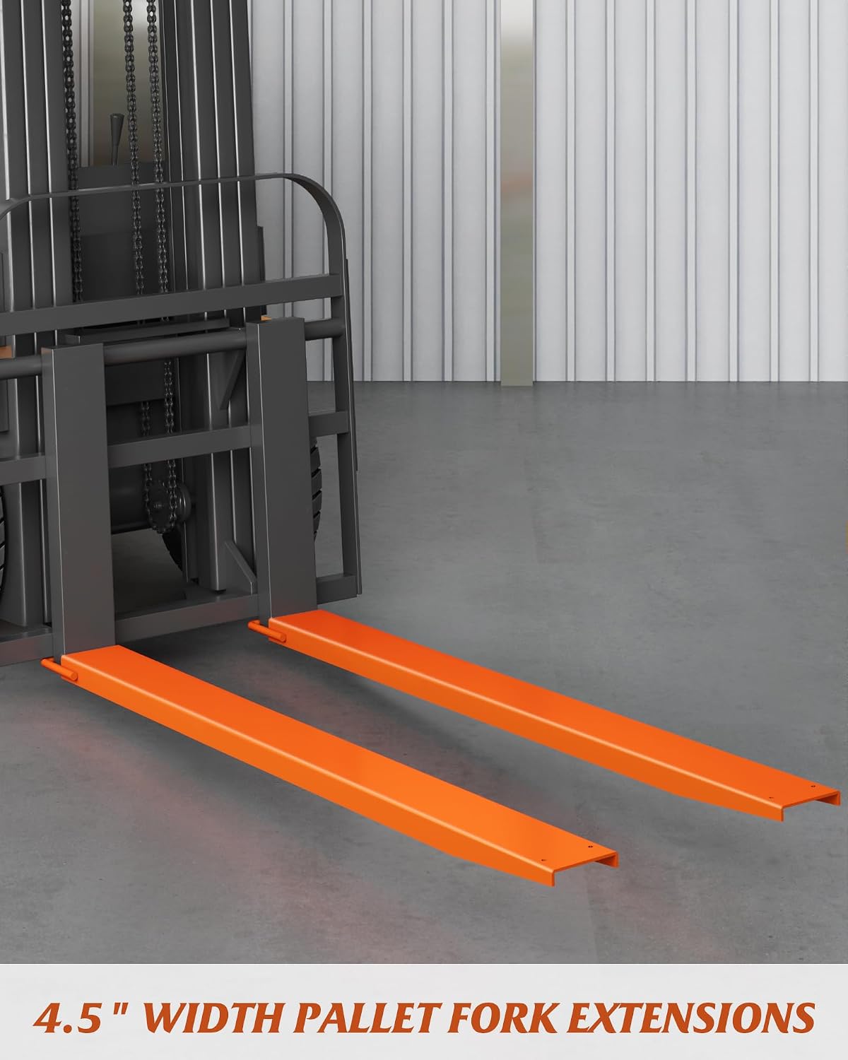 Extensión horquilla palet 4.5x96pulg acero resistente 1 par naranja