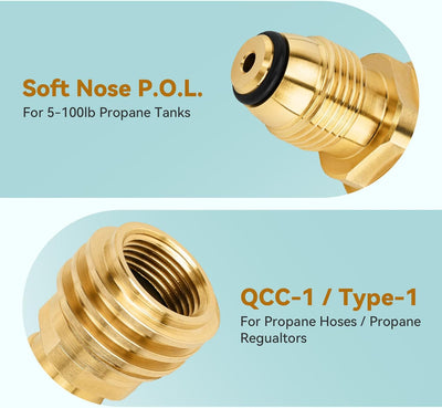 Adaptador POL a QCC1 para tanque propano latón