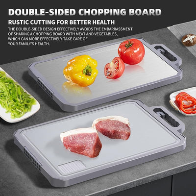 Tabla cortar doble cara acero inox 304 con piedra afiladora