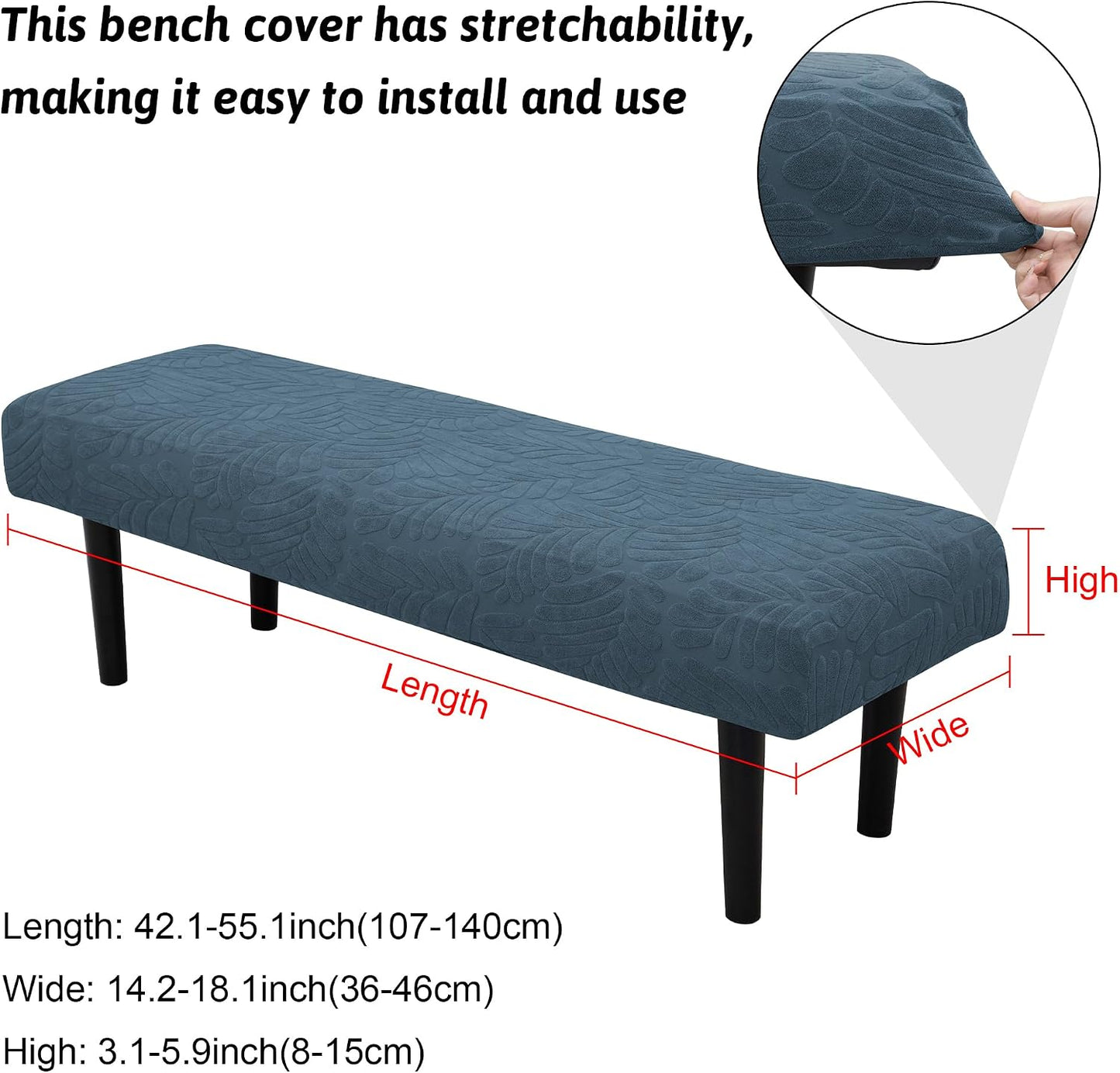 Funda elástica asiento cojín comedor sala cocina azul