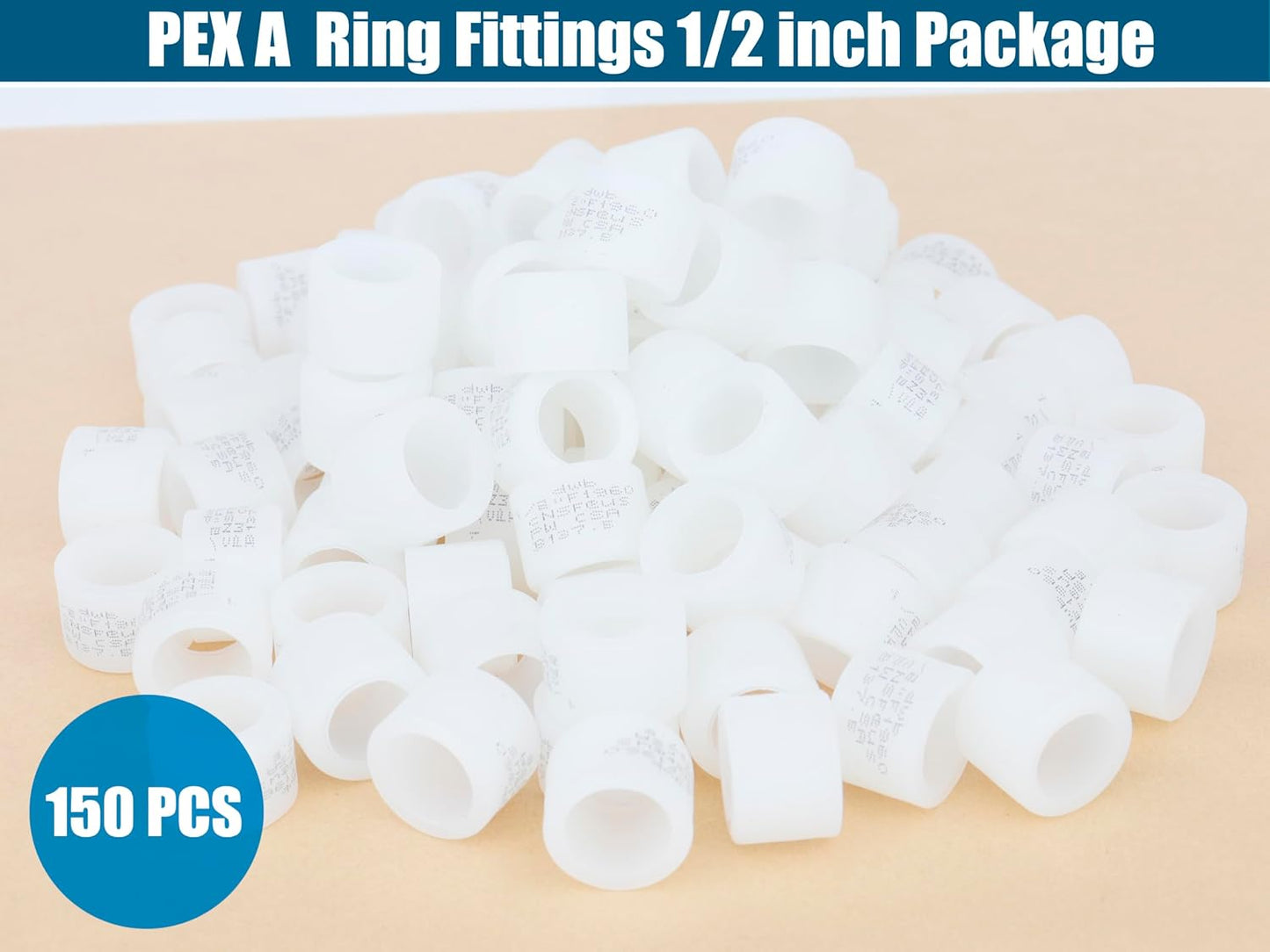Pack 150 accesorios PEX A 1/2 pulg anillos expansión
