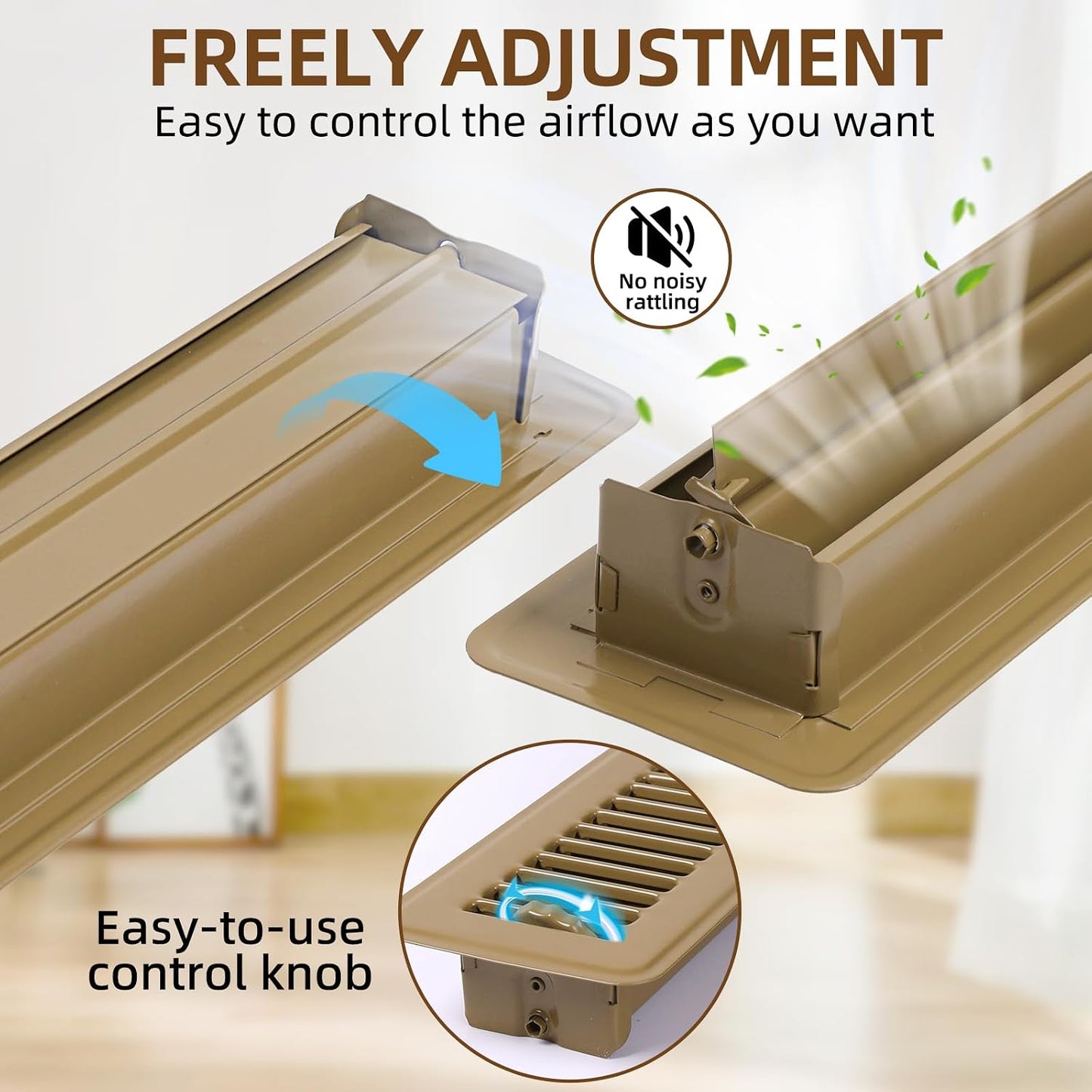 6 Rejillas Piso 2x10pulg Ventilación Acero