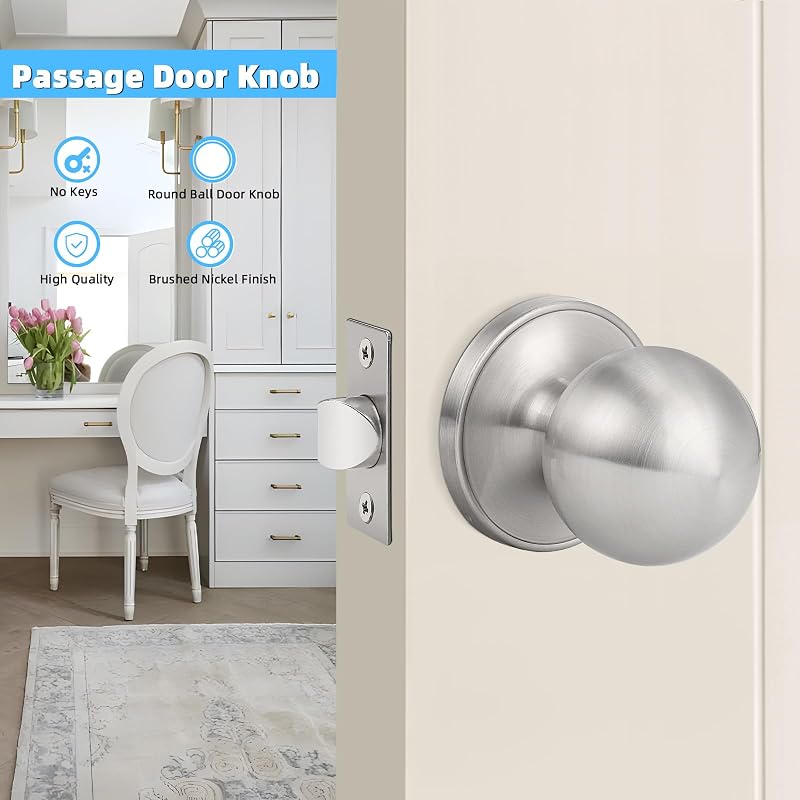Set 5 manijas puerta interior níquel satinado sin llave