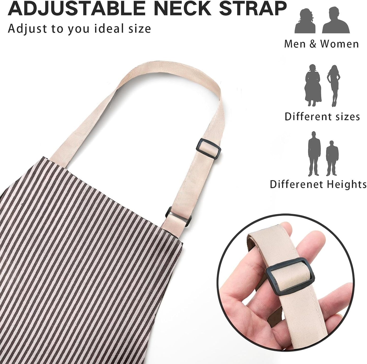 Delantal Chef Ajustable con 2 Bolsillos para Mujer y Hombre