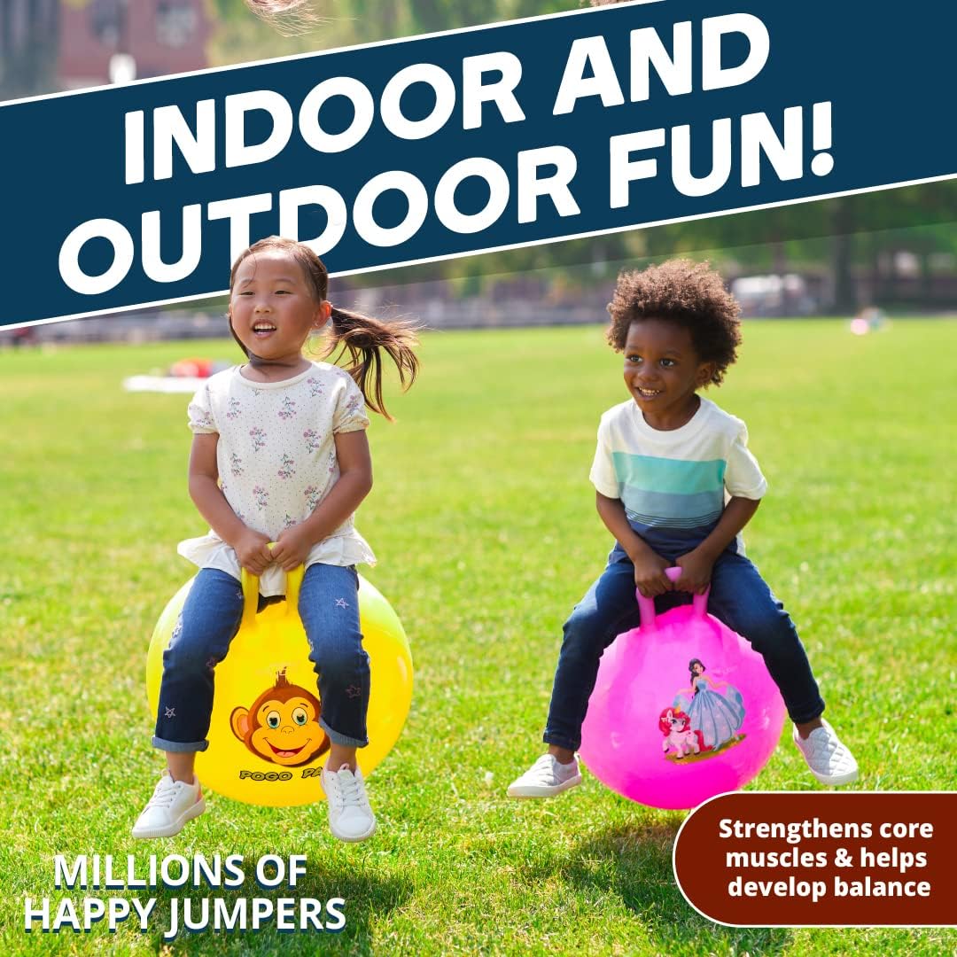 Pelota inflable salto con mango para niños