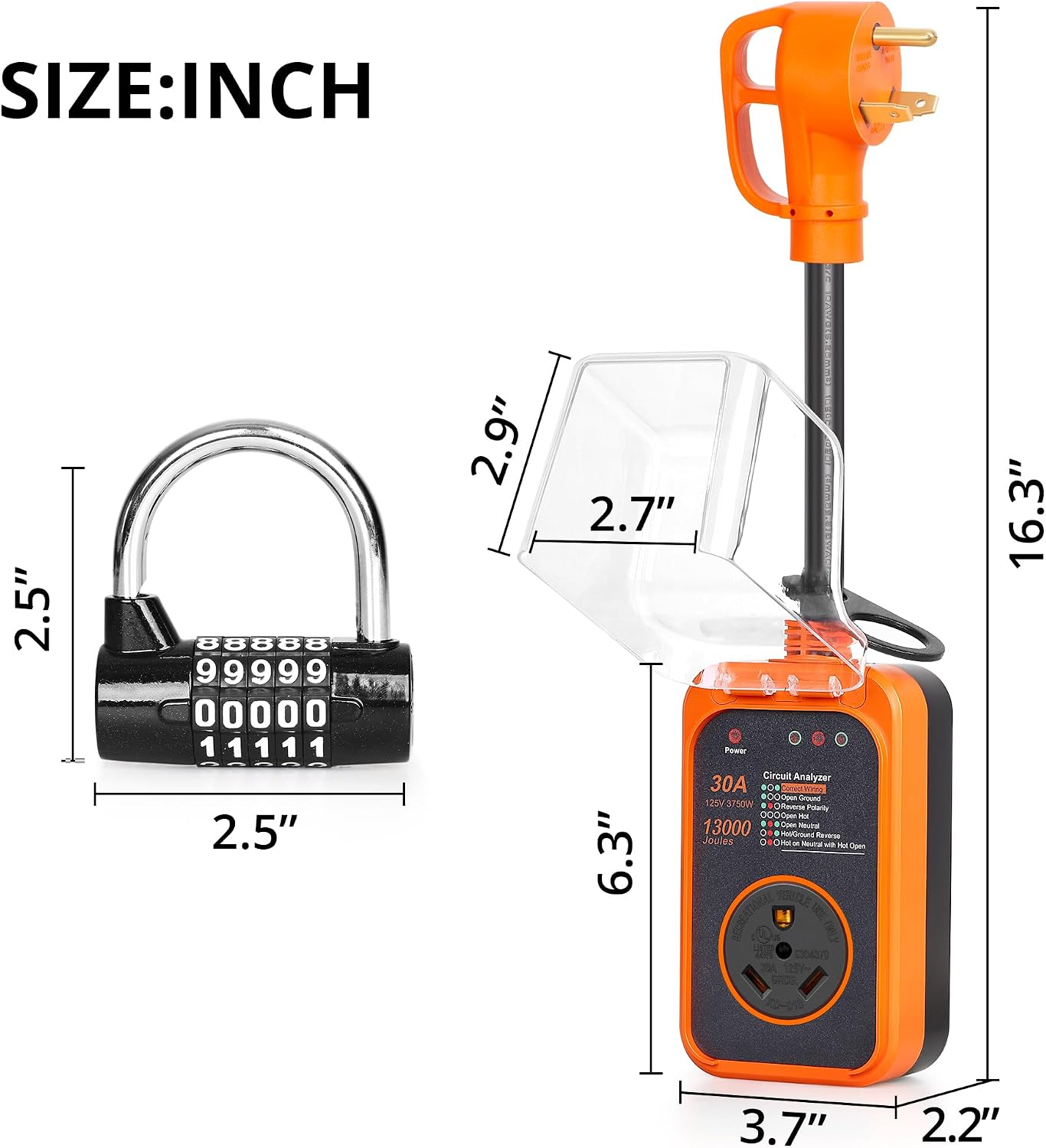 Protector sobretensiones RV 30A 13000J antirrobo IP67