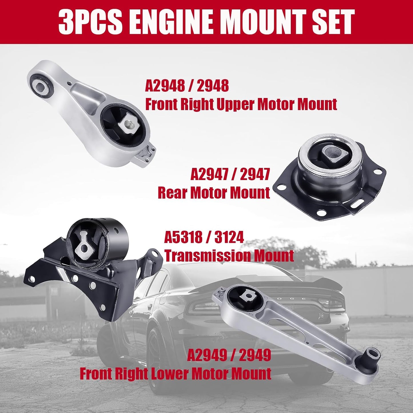 Set 4 soportes motor transmisión Dodge Neon L4 2.0L 03-05