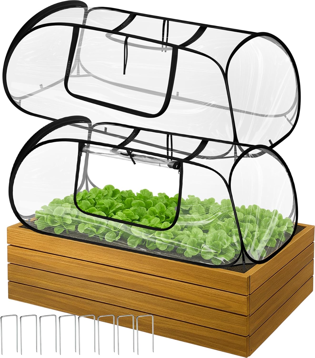 2 Cubiertas Jardín PVC Transparente Invernadero Plegable