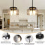 Candelabro negro moderno para comedor y cocina