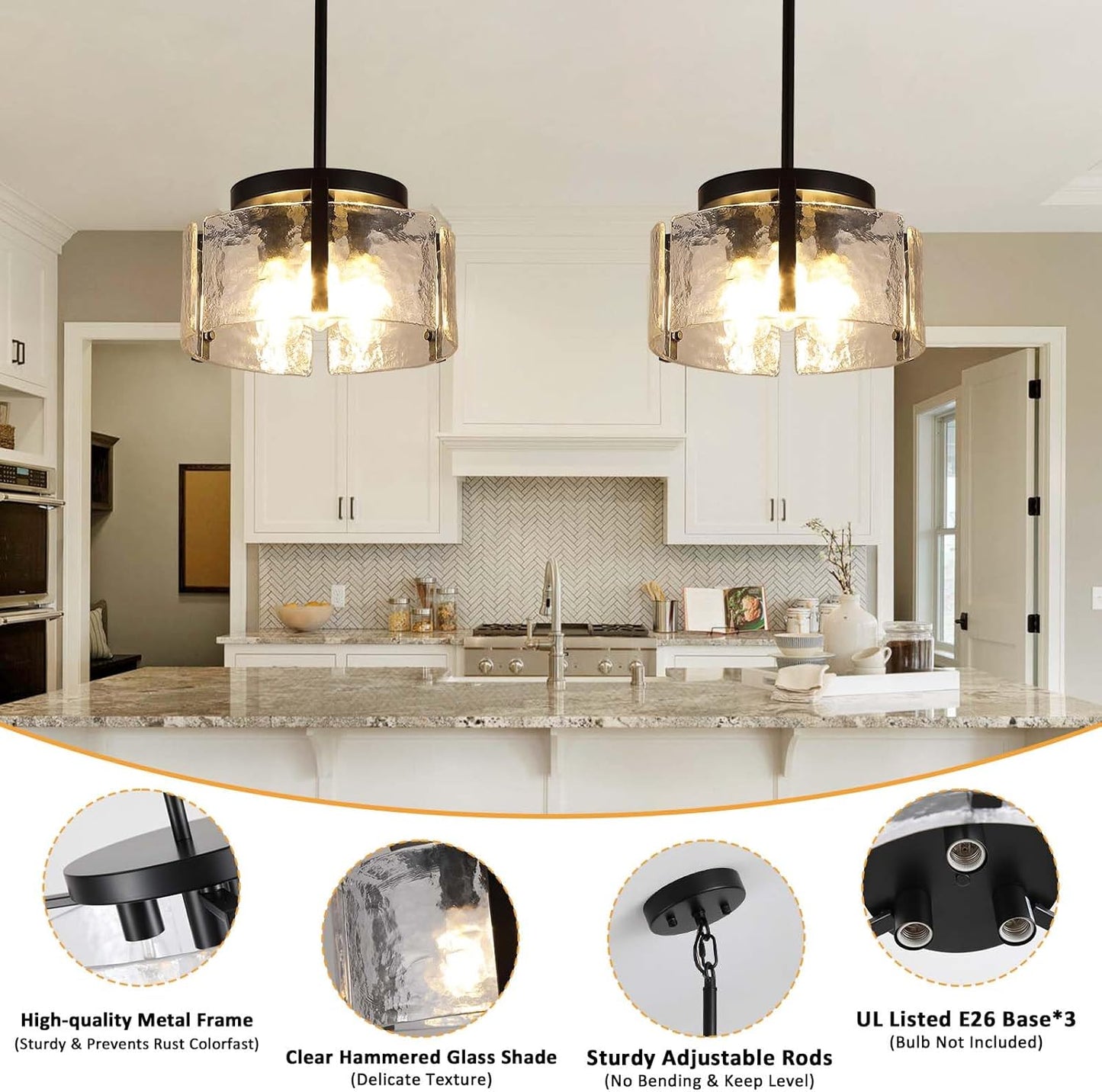 Candelabro negro moderno para comedor y cocina