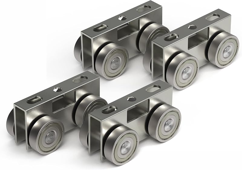 Carro rodillos montaje 4 ruedas pernos canales 1-5/8"