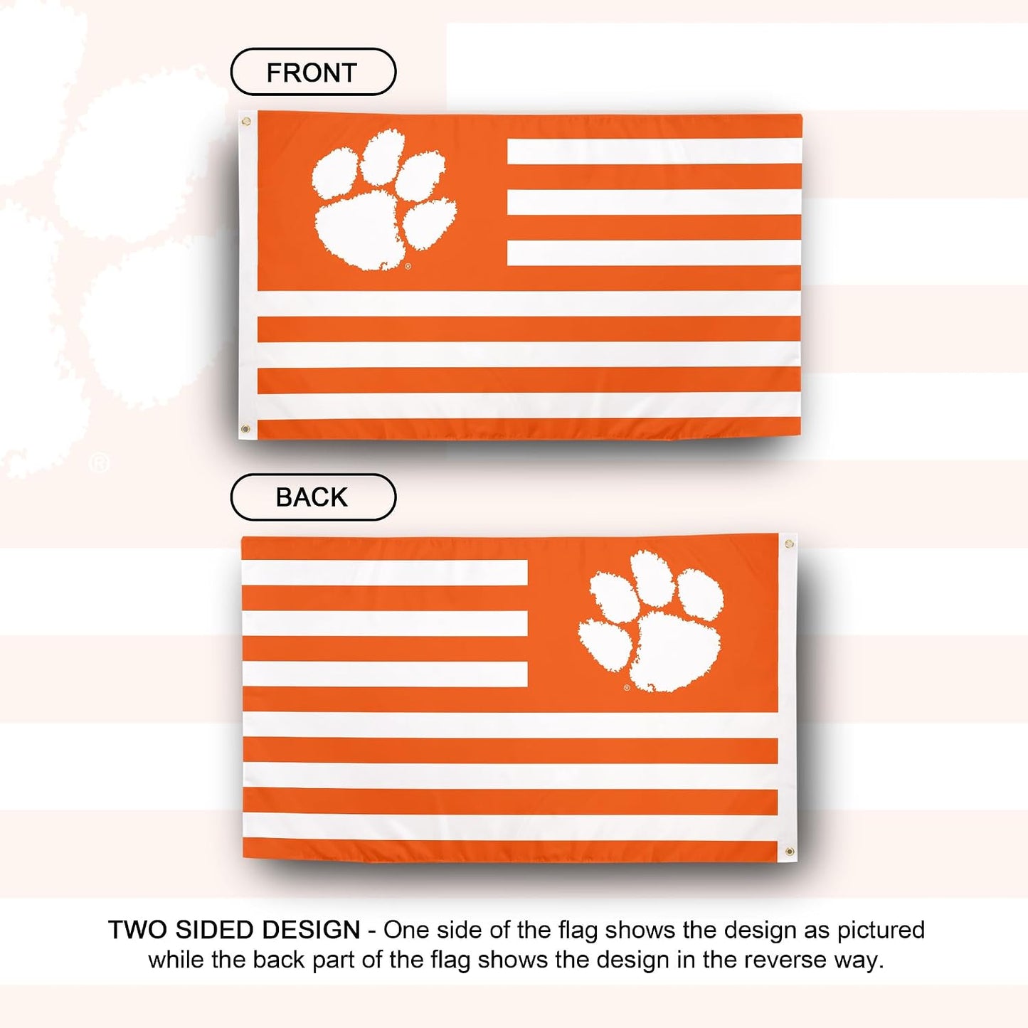 Bandera Clemson University 3x5ft poliéster tigres