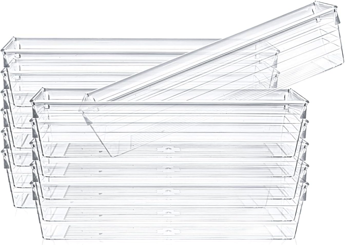 Pack 12 Cubos Almacenamiento Transparentes 9x3x2"