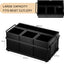 Organiz. cubiertos madera negra dispensador platos papel