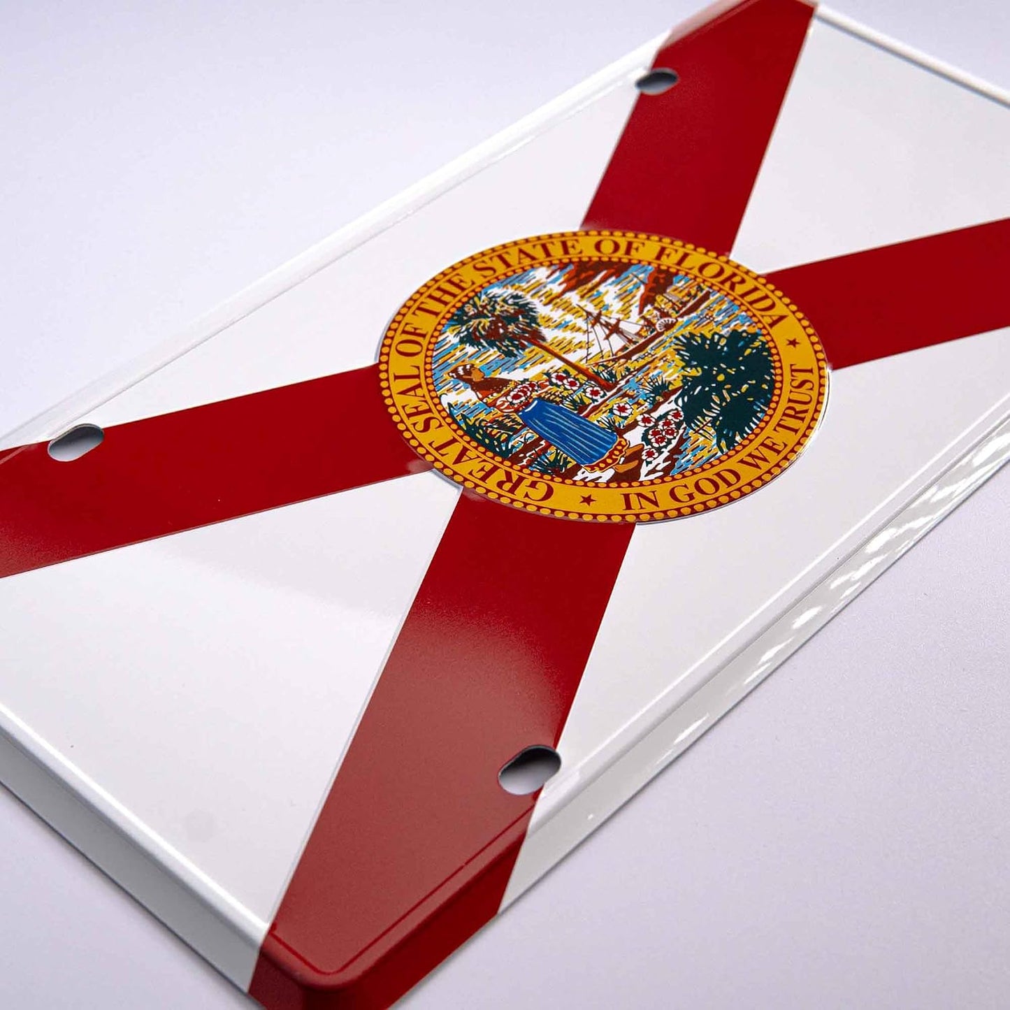 Placa bandera Florida aluminio HD 6x12"